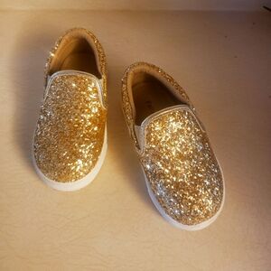 Felix & Flora Gold Sequined Slipon Sneakers